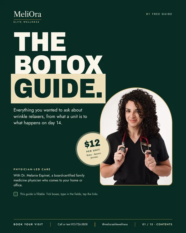 Cover of the free MeliOra Botox Guide